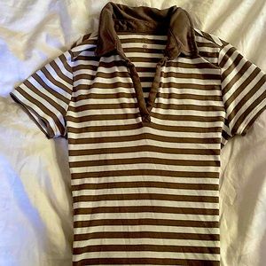 Brown & White polo shirt